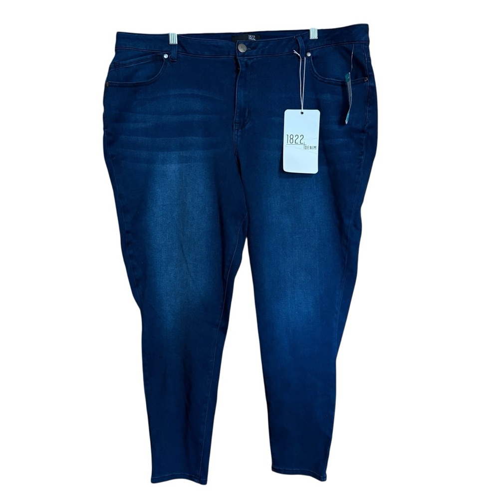 1822 Denim StitchFix Skinny Dark Wash Stretchy Midrise Ankle Crop Jeans 24W NWT